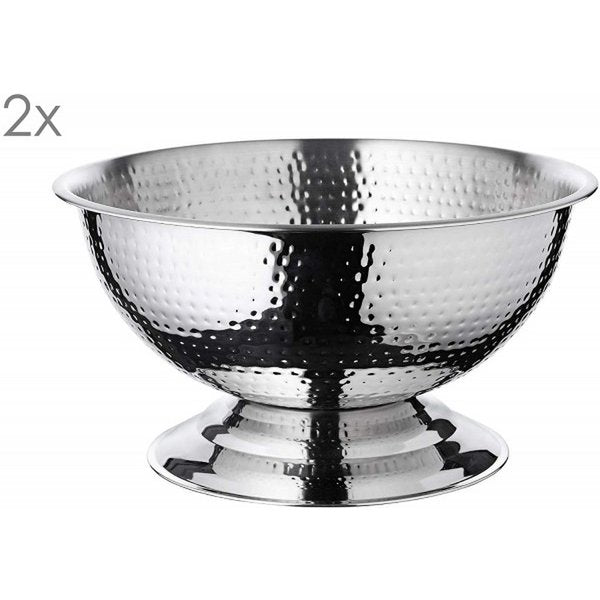 Stainless steel champagne bowl Cara Ø 40 cm – hammered, set of 2
