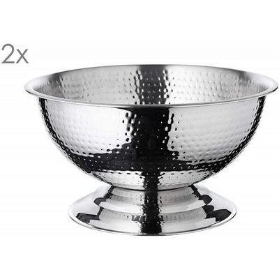 Stainless steel champagne bowl Cara Ø 40 cm – hammered, set of 2