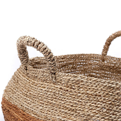 Seagrass & banana fibre basket MAJALENGKA M – brown & beige
