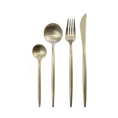 Stainless steel cutlery set, 24 piece - matte finish