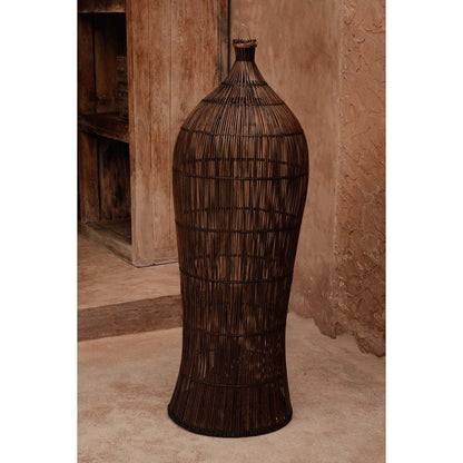 Bamboo tower pendant light 102 cm - dark walnut