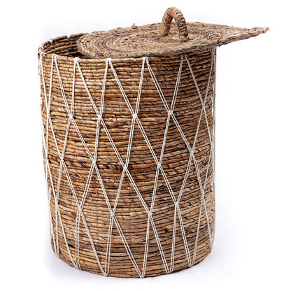 Banana fibre laundry basket KISA with lid - natural