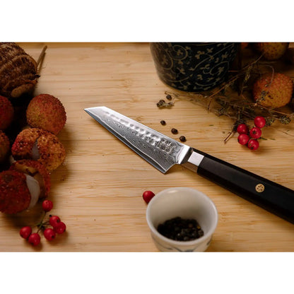 Bunka Damascus knife set, 4 pieces - AUS-10 high-carbon steel