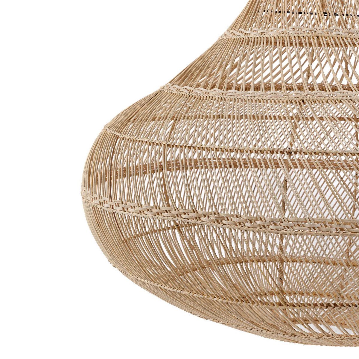 Rattan-Pendelleuchte XL – offen gewebt, handgeflochten