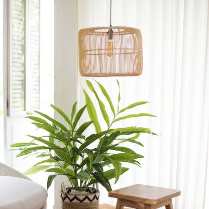 Fletlampe af rattan Ø 40 cm – håndlavet i Indonesien