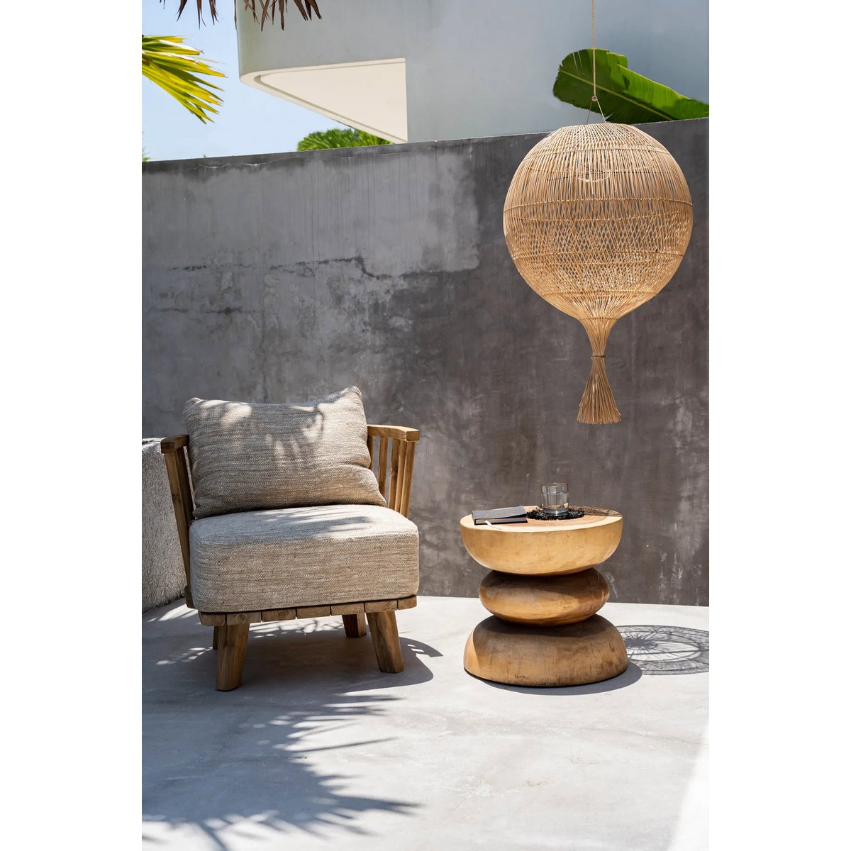 Gulvlampe skærm i naturrattan 50 cm - Wonton