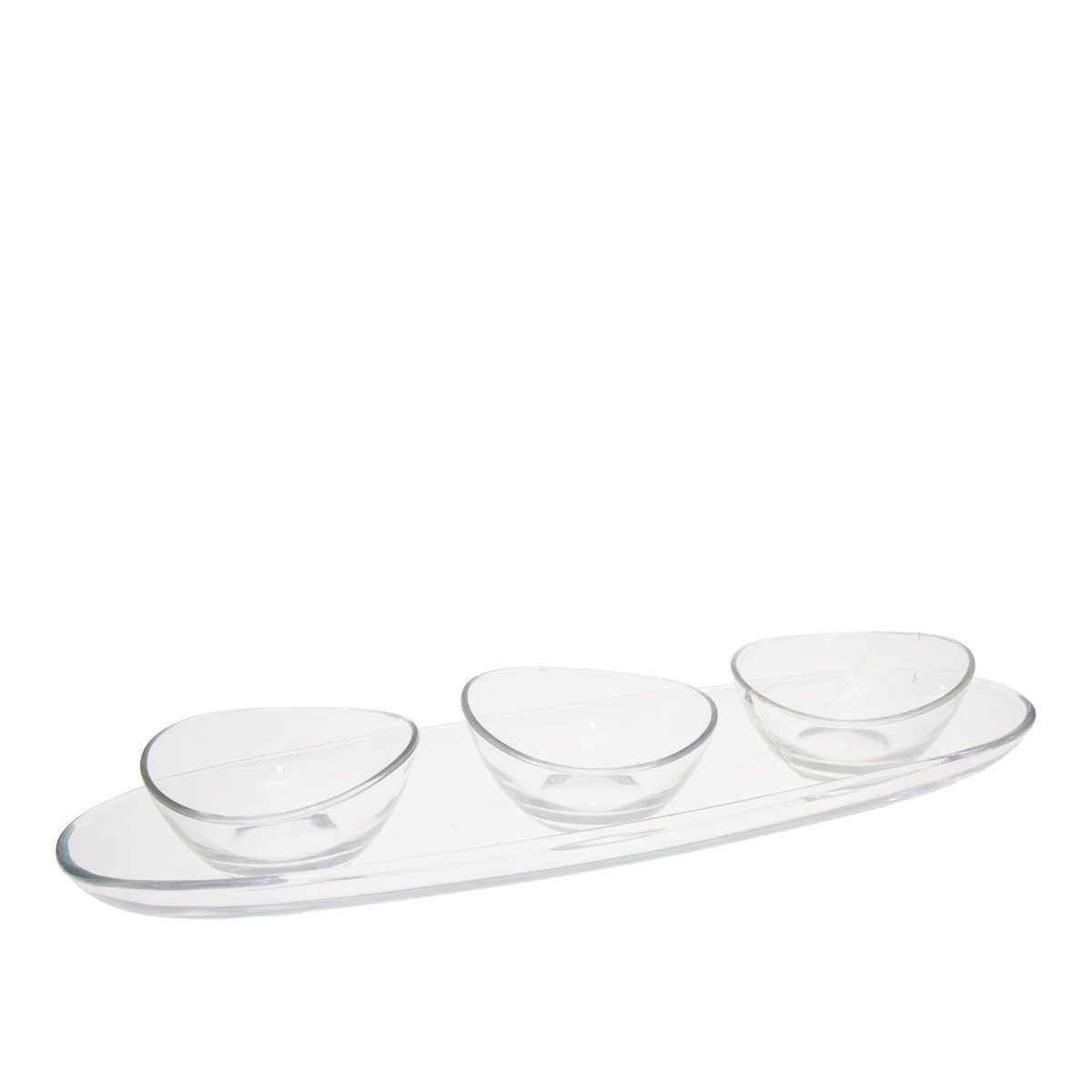 Glas aperitifsæt, 3 kopper på plateau, 50 cm - italiensk
