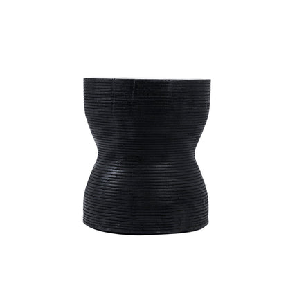 Suar wood stool, black - 35 × 45 cm