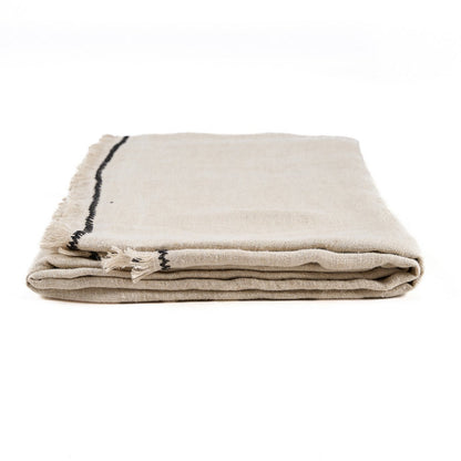 Linen tablecloth 150×300 cm - natural black