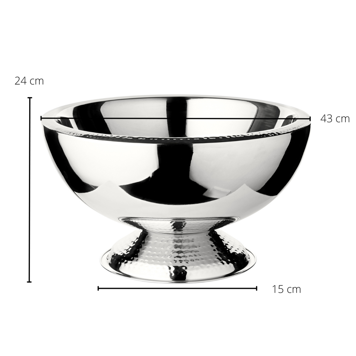 Champagnekøler Till i rustfrit stål, hamret kant – ø 43 cm