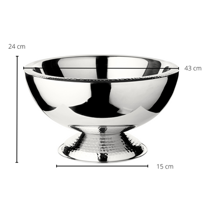 Champagnekøler Till i rustfrit stål, hamret kant – ø 43 cm
