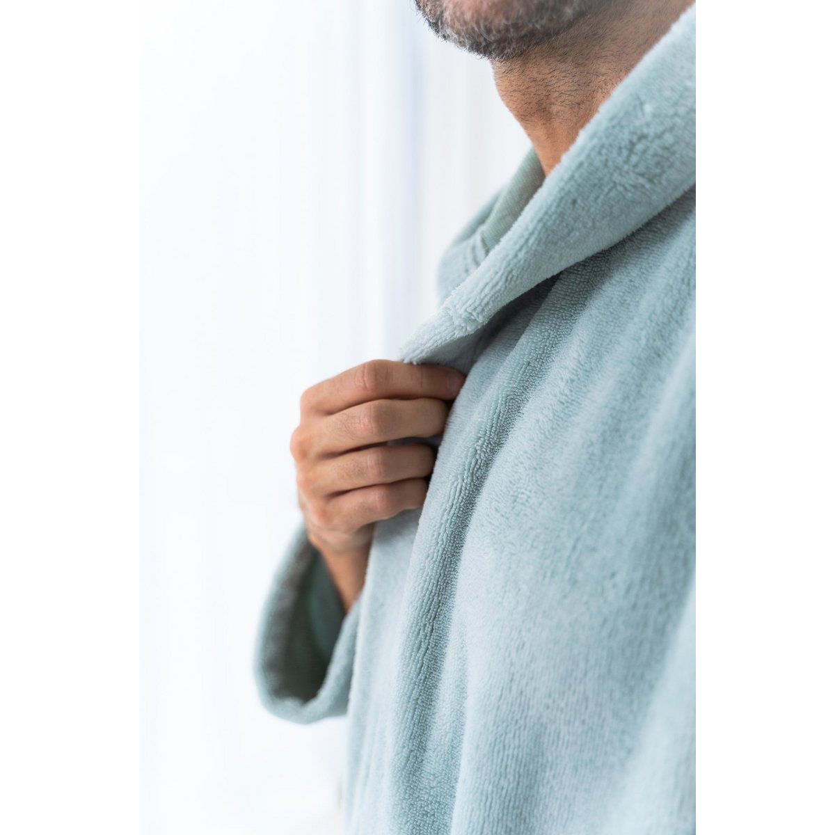 Teddy badekåbe med hætte, XXL - fleece & bomuld, havgrøn
