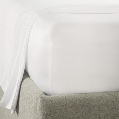 Cotton percale fitted sheet, light grey - 200cm