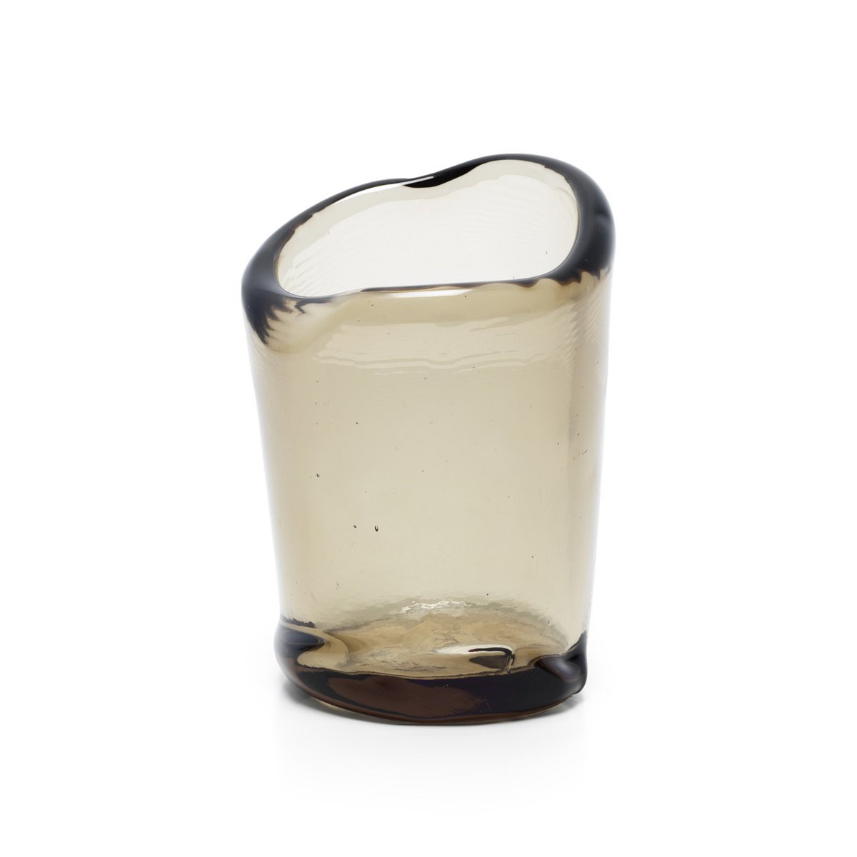 Nocturne candle holder, charcoal glass - large
