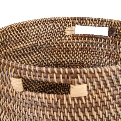 Wäschekorb aus Rattan mit Deckel – Naturfarben