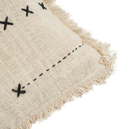 Cotton cushion cover 50×50 cm – natural and black, Indonesia