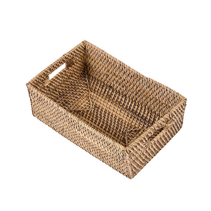 Rattan-Aufbewahrungsbox, rechteckig - naturbraun