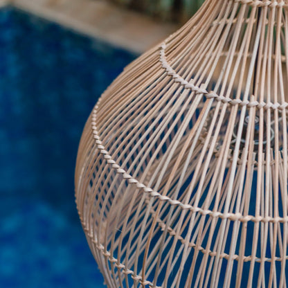 Rattan & metal pendant shade ALAM 40 cm – Indonesian craft