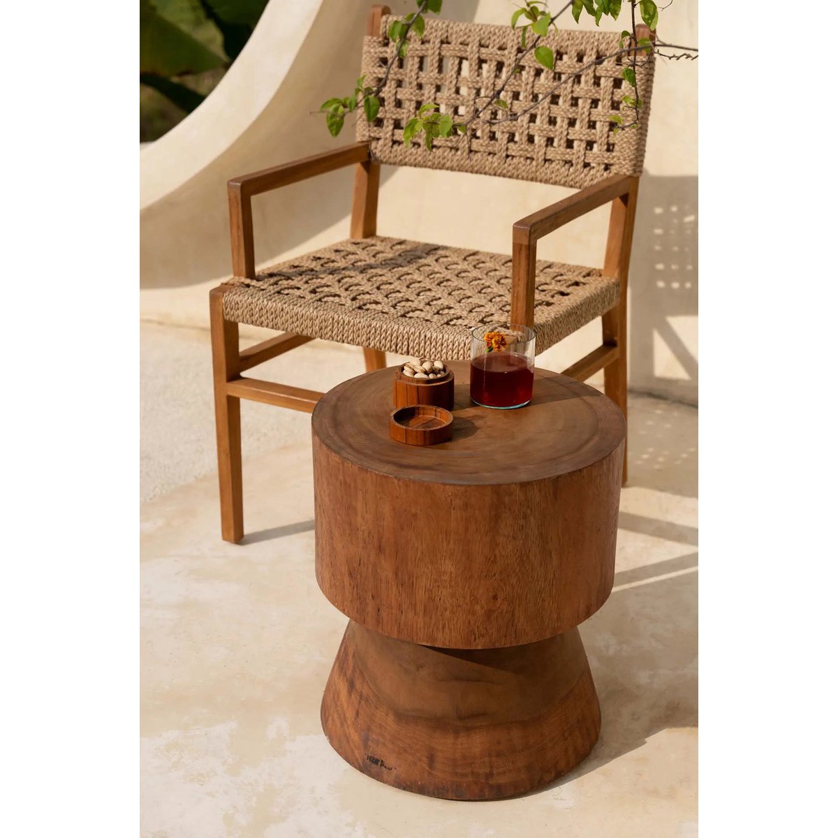 Teak root storage jar 8 × 6 cm - made in Indonesia