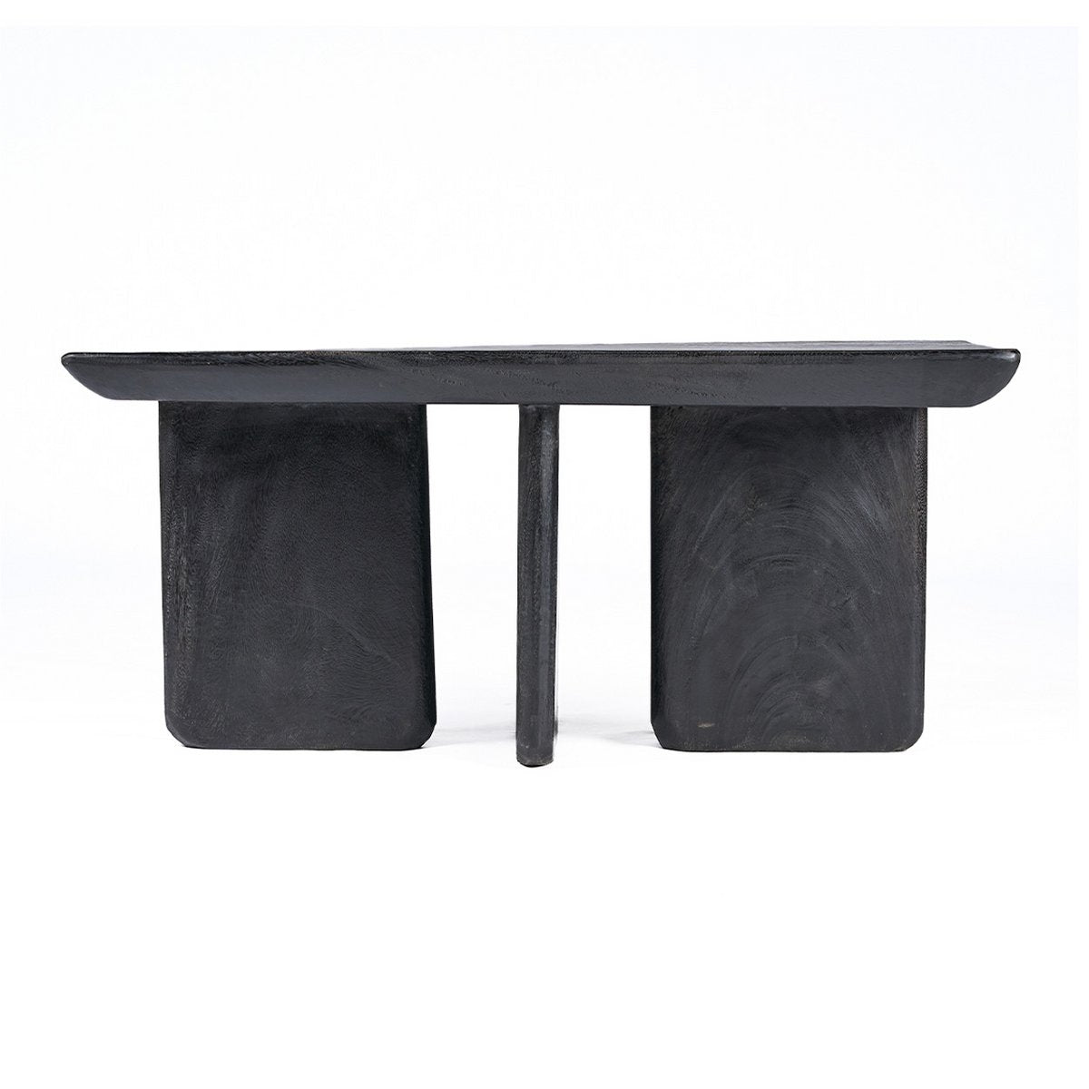 Mango wood coffee table, black - 100×50×45 cm