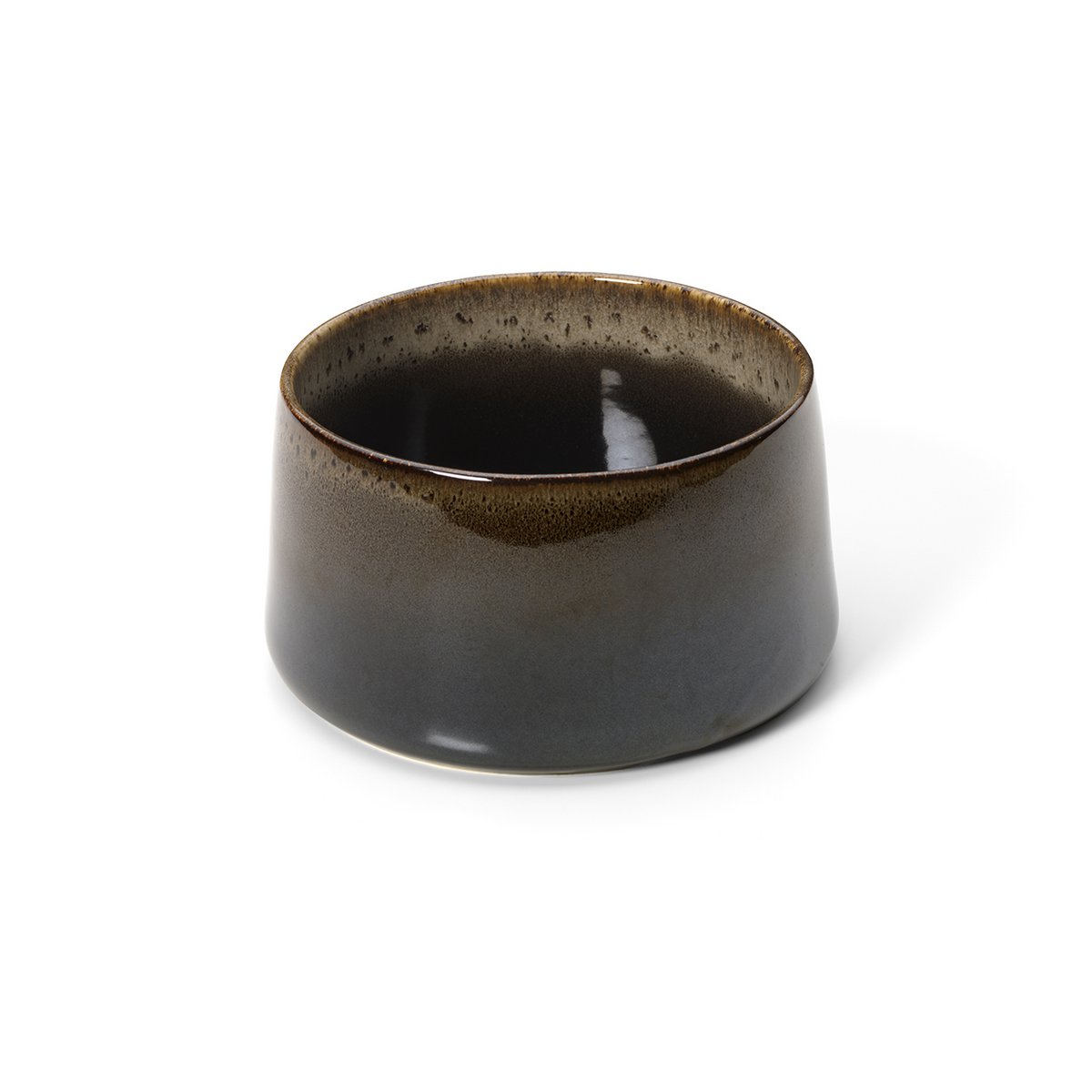 Ceramic bowl 16 cm × 8.7 cm - dark brown mud glaze
