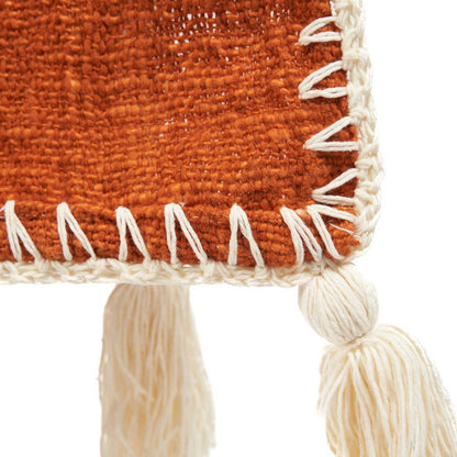 Cotton bed throw, terracotta - 246×126 cm