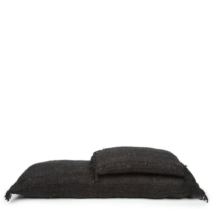 Hand-dyed cotton cushion cover, black navy - 30×50cm