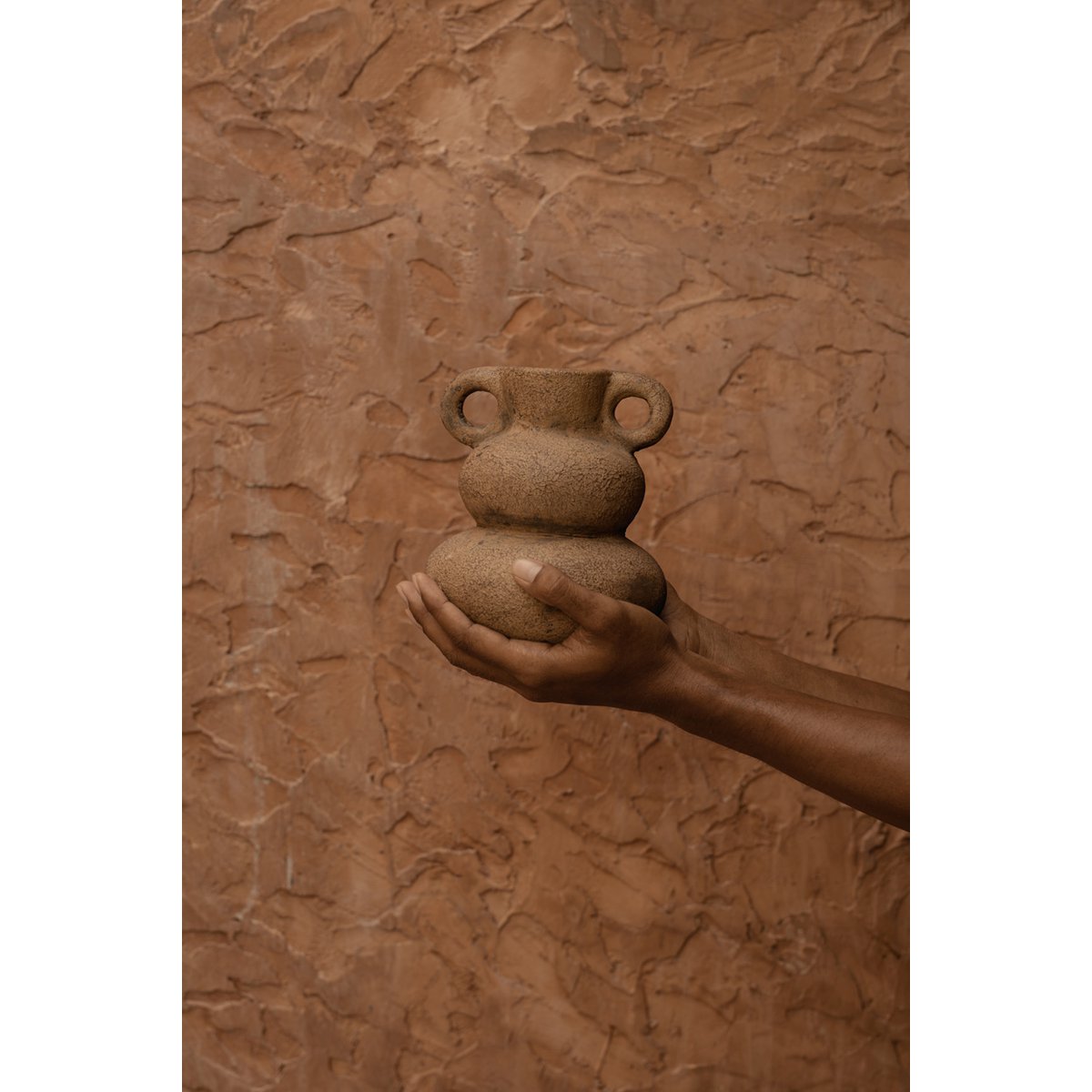 Terrakotta-Vase, Sand-Finish – S