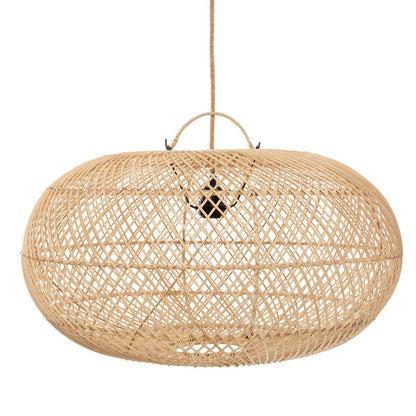 Rattan pendel 60 cm – håndvævet, beige