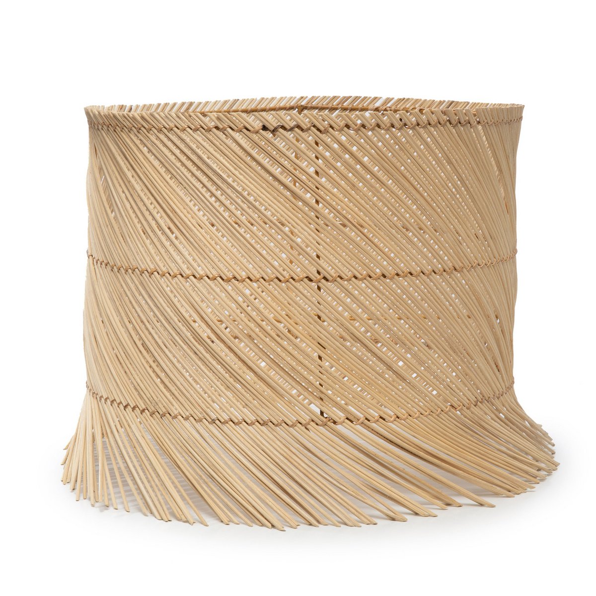 Rattan Tischleuchtenschirm, 42 cm – handgewebtes Pandan