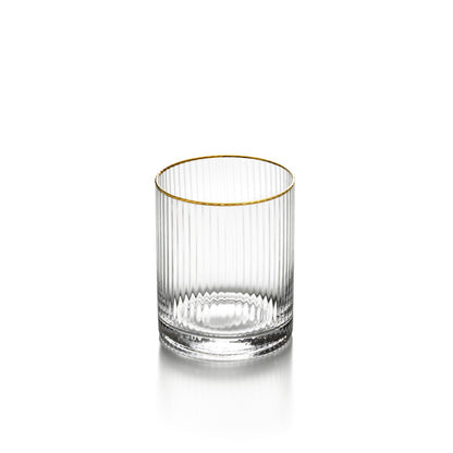 Recycled glass lowball - Gold rim - 10 cm