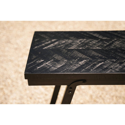 Herringbone high table, black teak - 140 cm