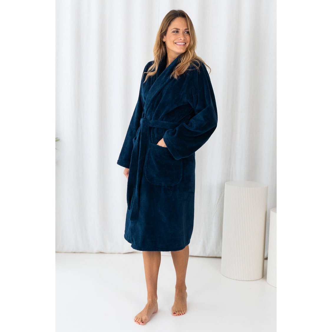 Double-sided bathrobe S - Dark denim