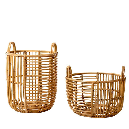 Handwoven rattan basket Jemuh low – ø42 × 27 cm, Indonesia