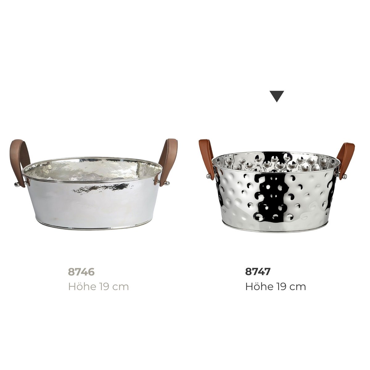 Champagnekøler i rustfrit stål, hamret - 39×29 cm