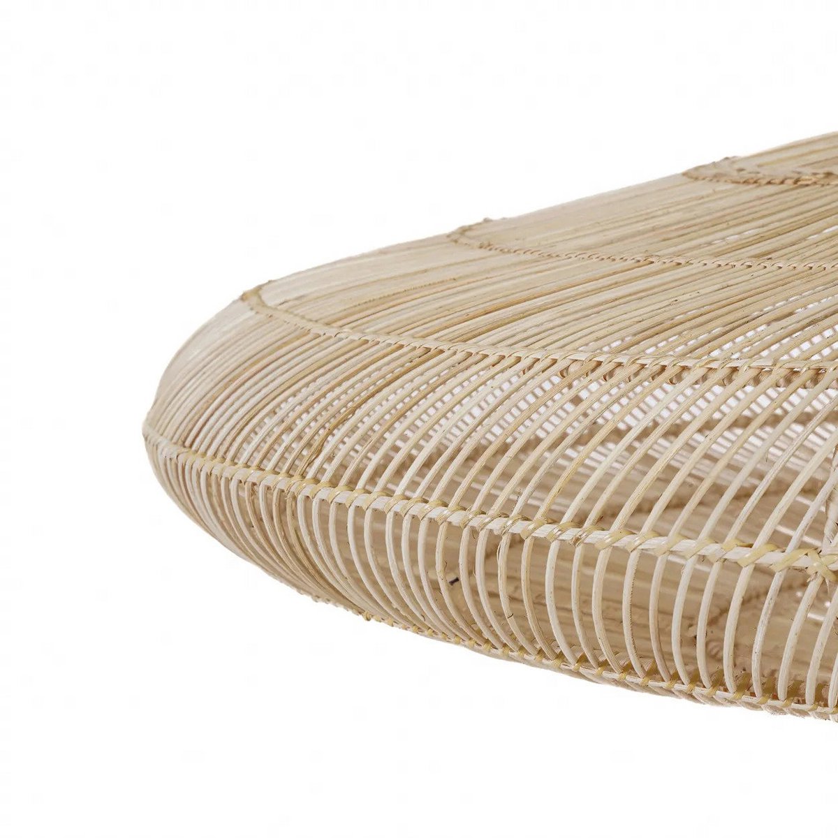 Rattan-Hängeleuchte 110 cm L – beige, geripptes Geflecht