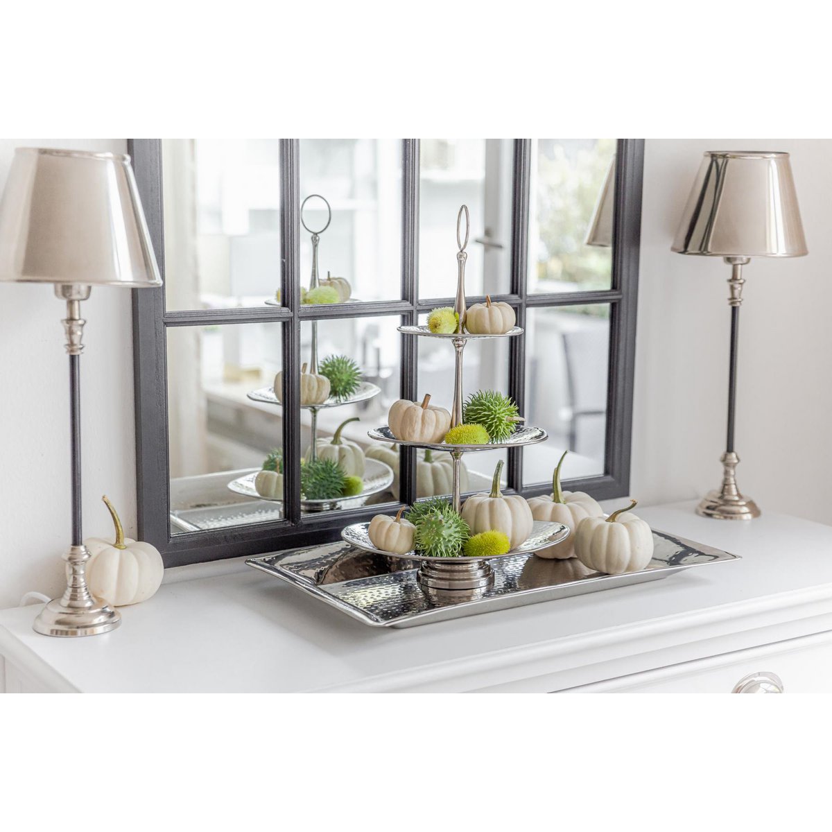 Gulf tiered stand, stainless steel, 49cm