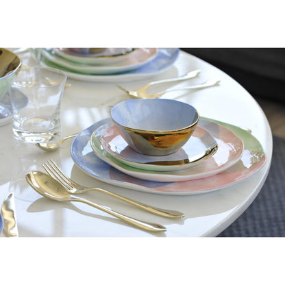 Middagstallerken i porcelæn, 26 cm - Tricolor