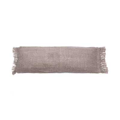 Hand-dyed cotton lumbar cover, 35×100 cm - Pearl grey