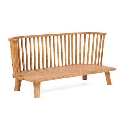 Teakholz Zweisitzer-Sofa, beige & schwarz - 140cm