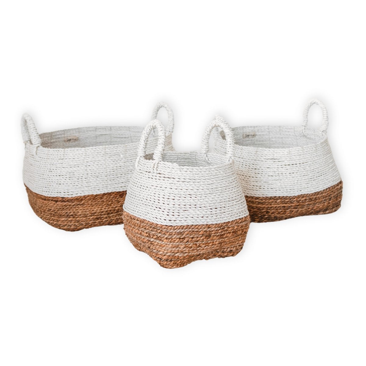 Square woven storage basket Majalengka M – 33 × 33 × 26 cm