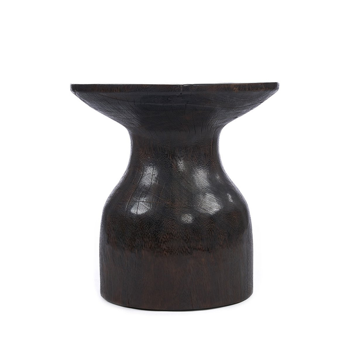 Hourglass Side Table, 50 cm - Dark walnut