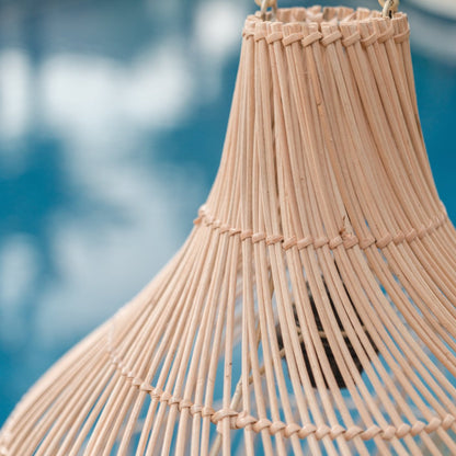 Handwoven rattan pendant lampshade - beige, Kenari