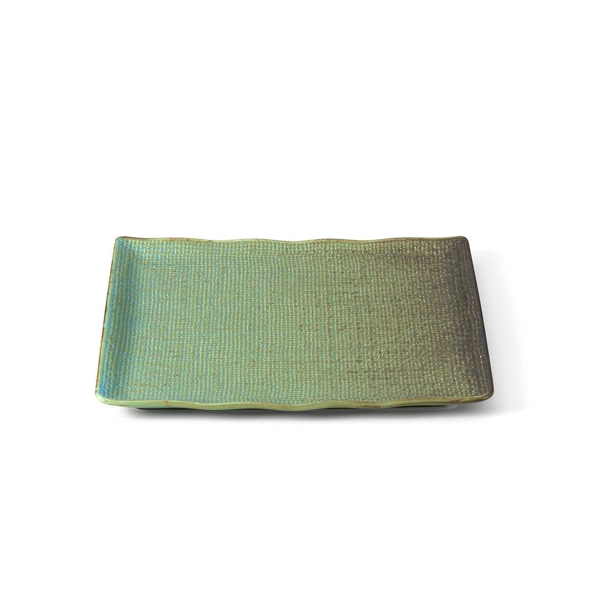 Ceramic square dinner plate, 25 cm - lagoon
