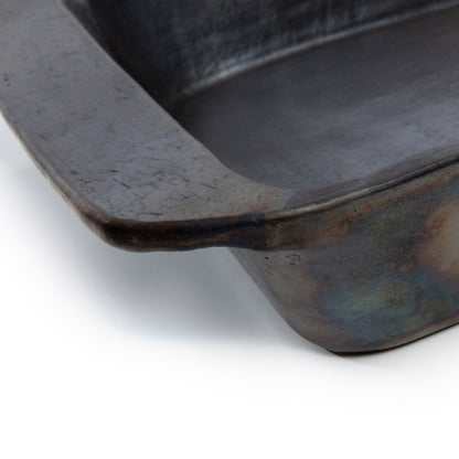 Black terracotta oven tray 37×28 cm - oven-safe