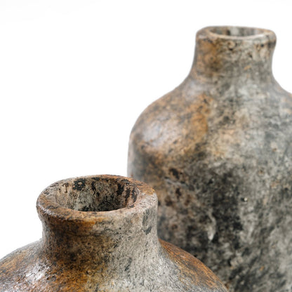 Terracotta cylindervase, stor - antik grå