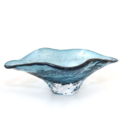 Blue glass decorative bowl 33x18cm