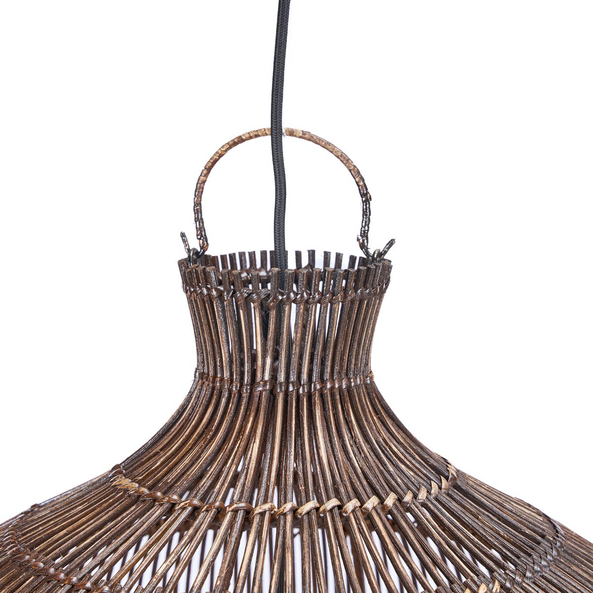 Bamboo pendant light 48 cm - dark walnut finish