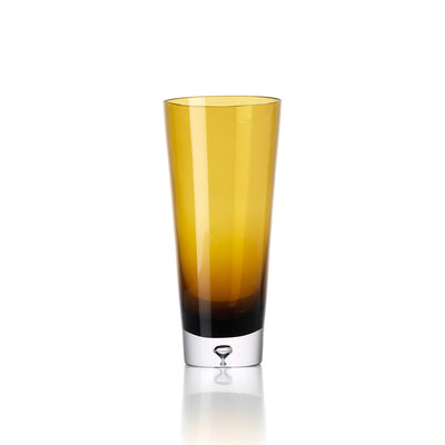 Brown gold glass vase, tapered - L