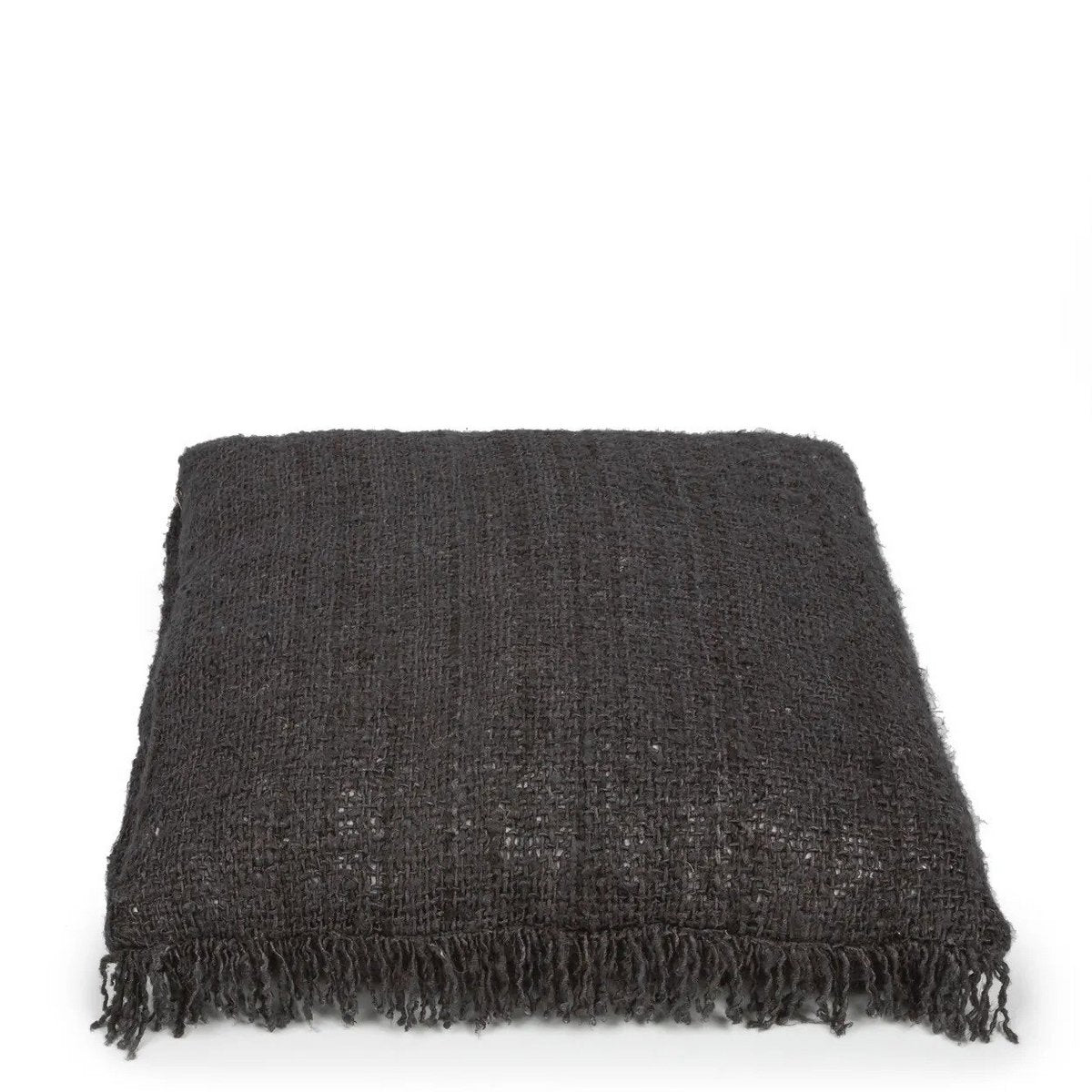 Hand-dyed cotton cushion cover, black - 60×60cm